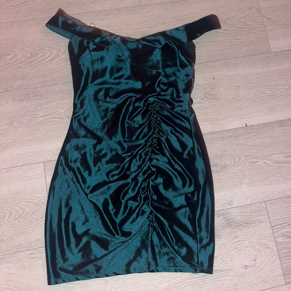 green Off-Shoulder Dress